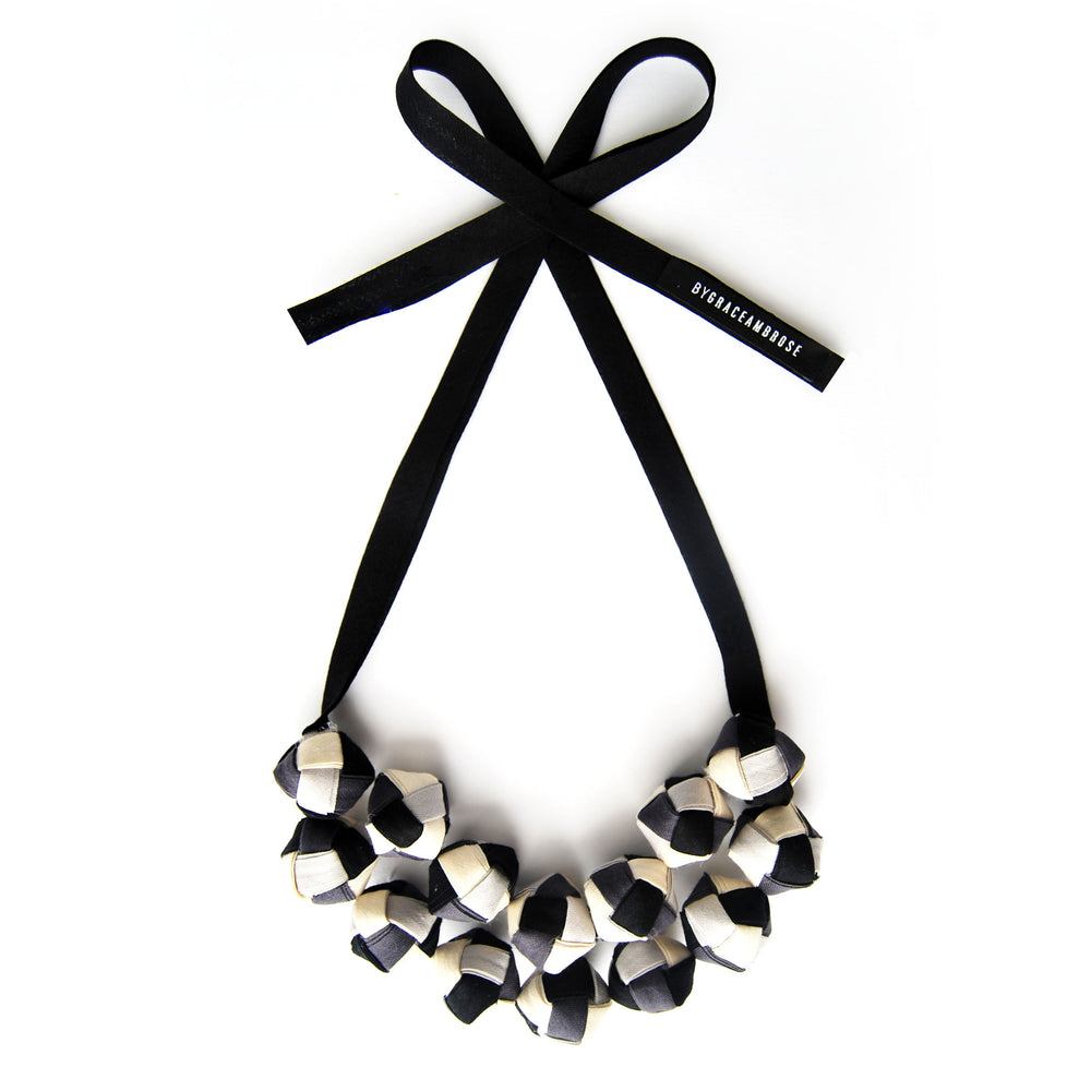 The Eve in Black and white - chunky statement necklace