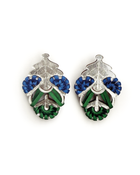 Owambe Luxe Petite - Silver Emerald Blue Hues