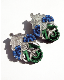 Owambe Luxe Petite - Silver Emerald Blue Hues