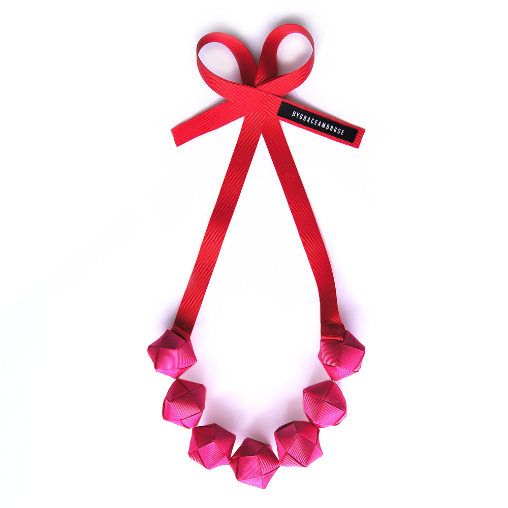 The Naomi Duo (in Pop Pink and Vibrant Red) chunky statement necklace