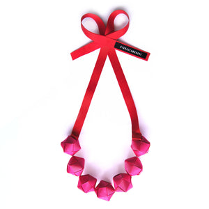 The Naomi Duo (in Pop Pink and Vibrant Red) chunky statement necklace
