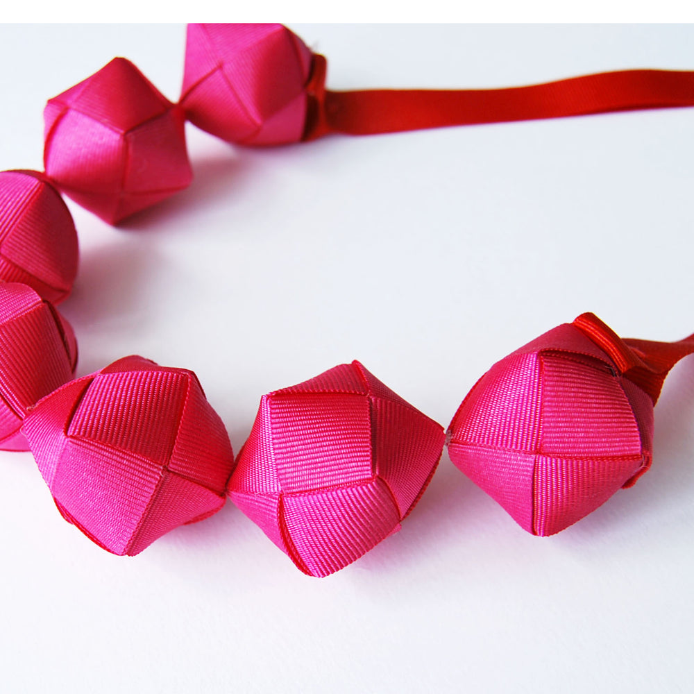 The Naomi Duo (in Pop Pink and Vibrant Red) chunky statement necklace