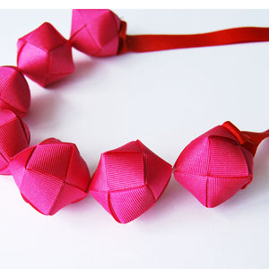 The Naomi Duo (in Pop Pink and Vibrant Red) chunky statement necklace