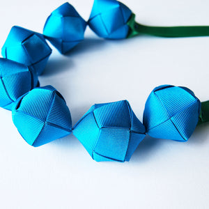 The Naomi Duo (in Emerald Green and Bright Blue) chunky statement necklace