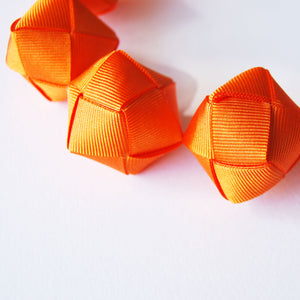 The Naomi Duo in (Deep Orange and Navy Blue) chunky statement necklace
