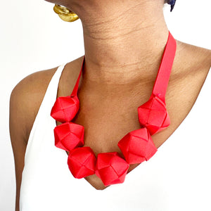 The Naomi Orginal (in Vibrant Red) chunky statement necklace