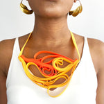 The Adele Duo (Yellow and Orange) chunky statement necklace