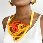 The Adele Duo (Yellow and Orange) chunky statement necklace